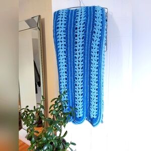 Sold Crochet Blacket Two Tones of Blue - Perfect condition